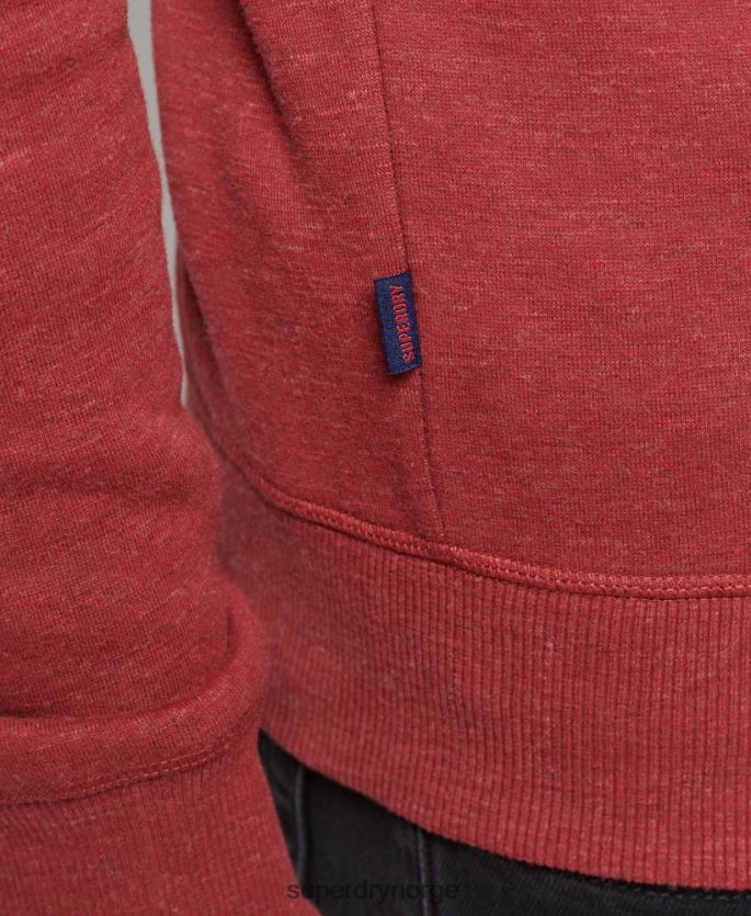 Superdry rød klær 86P46D5037 genser med logobesetning i økologisk bomull menn