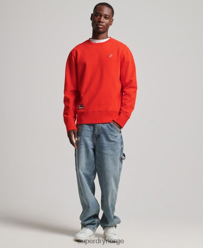 Superdry rød klær 86P46D5049 kode genser i økologisk bomull menn