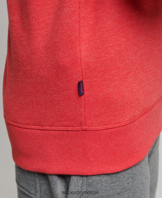 Superdry rød klær 86P46D5071 Henley sweatshirt med vintage logo i økologisk bomull menn