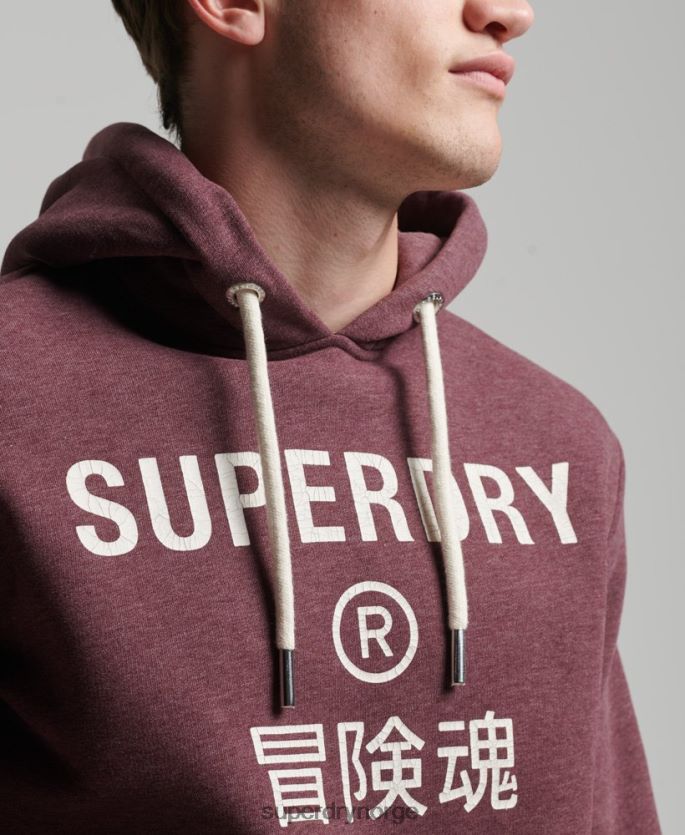 Superdry rød klær 86P46D5072 selskapslogo marl hettegenser menn