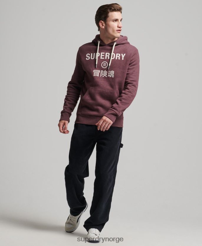 Superdry rød klær 86P46D5072 selskapslogo marl hettegenser menn