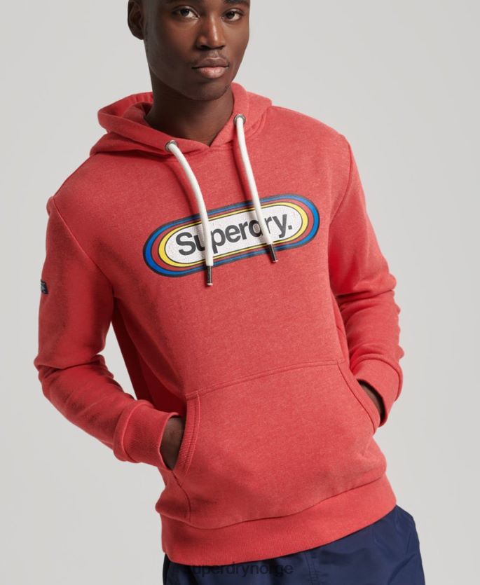 Superdry rød klær 86P46D5117 vintage kjernelogo sesong hettegenser menn