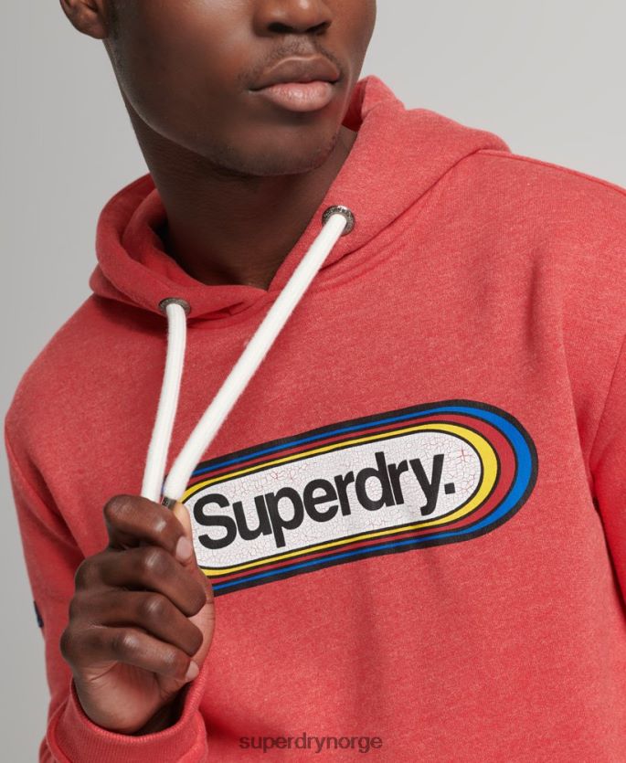 Superdry rød klær 86P46D5117 vintage kjernelogo sesong hettegenser menn