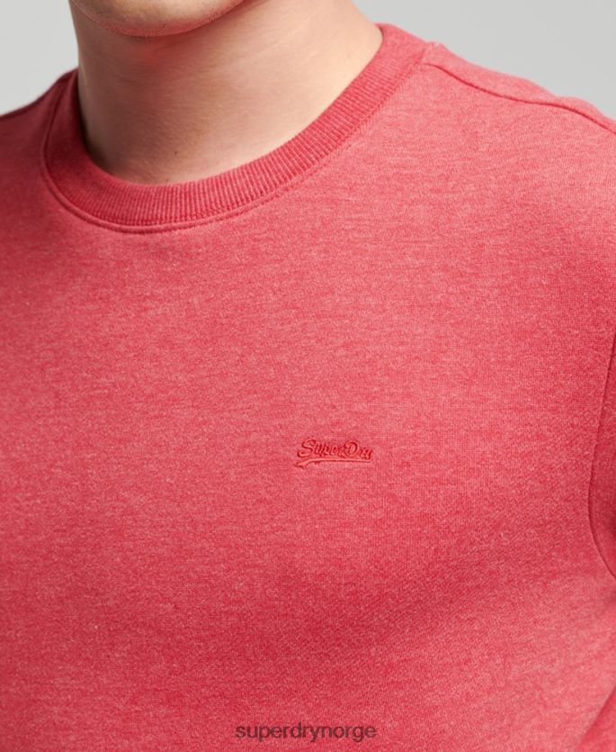 Superdry rød klær 86P46D5124 vintage sweatshirt med logobesetning i økologisk bomull menn