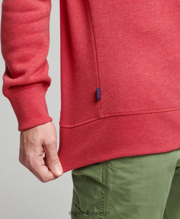 Superdry rød klær 86P46D5124 vintage sweatshirt med logobesetning i økologisk bomull menn