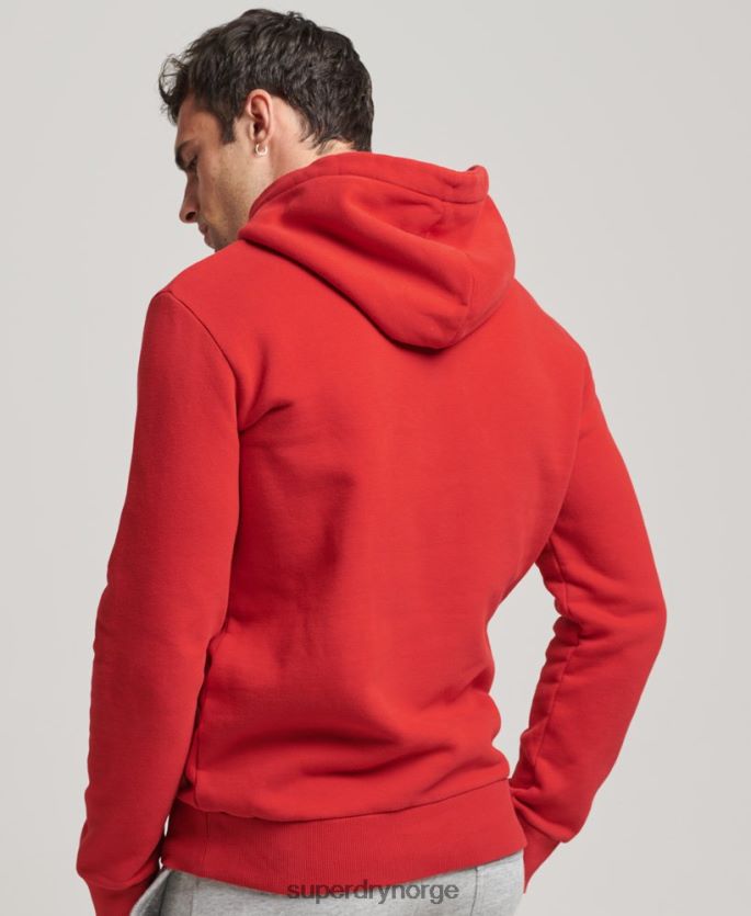 Superdry rød klær 86P46D5162 vintage hettegenser med logo og arv menn
