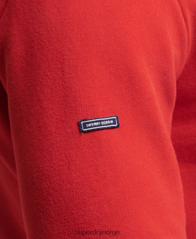 Superdry rød klær 86P46D5162 vintage hettegenser med logo og arv menn
