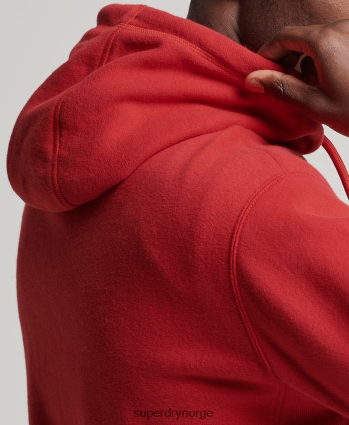 Superdry rød klær 86P46D5194 hettegenser med stablet applikasjonslogo menn