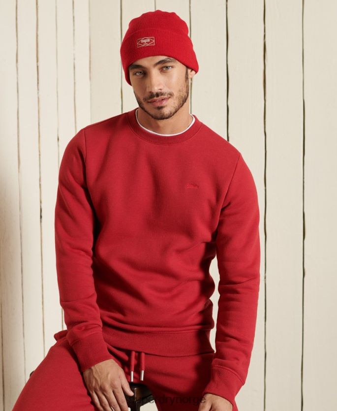 Superdry rød klær 86P46D5210 vintage logo brodert crew sweatshirt menn