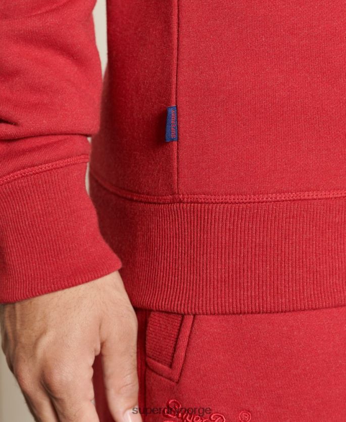 Superdry rød klær 86P46D5210 vintage logo brodert crew sweatshirt menn