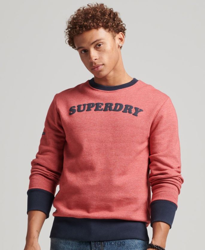Superdry rød klær 86P46D5224 vintage cooper classic crew sweatshirt menn