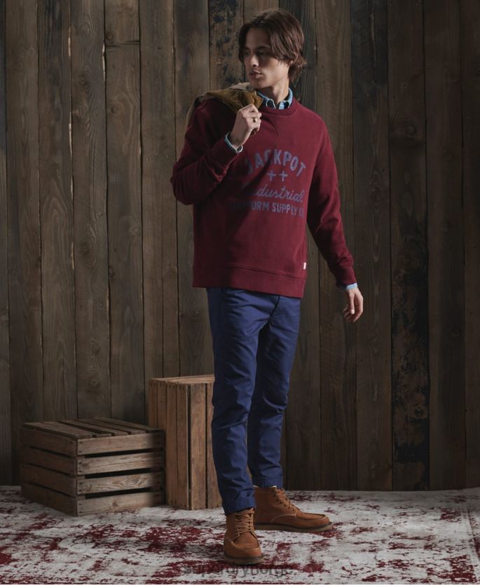 Superdry rød klær 86P46D5236 begrenset opplag tørr grafisk genser menn