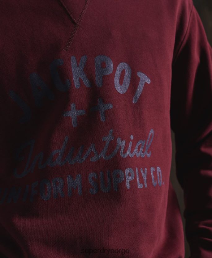Superdry rød klær 86P46D5236 begrenset opplag tørr grafisk genser menn
