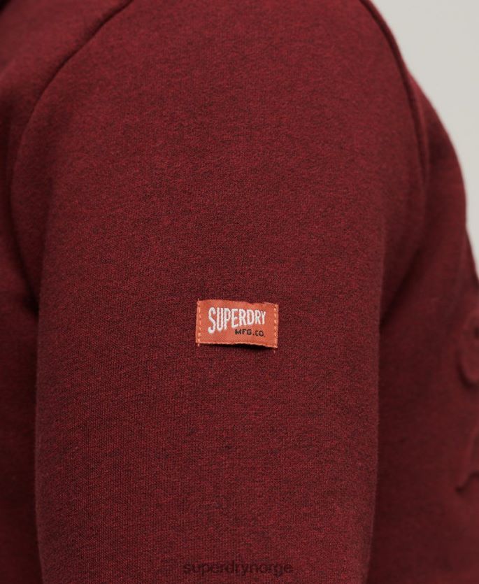 Superdry rød klær 86P46D533 vintage hettegenser med preget logo menn