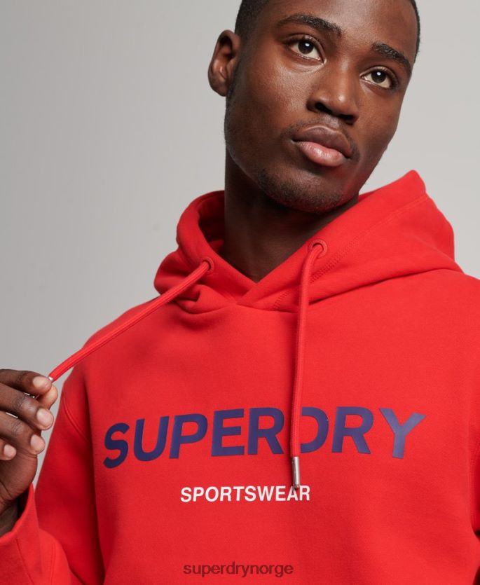 Superdry rød klær 86P46D540 kode hettegenser for sportsklær menn