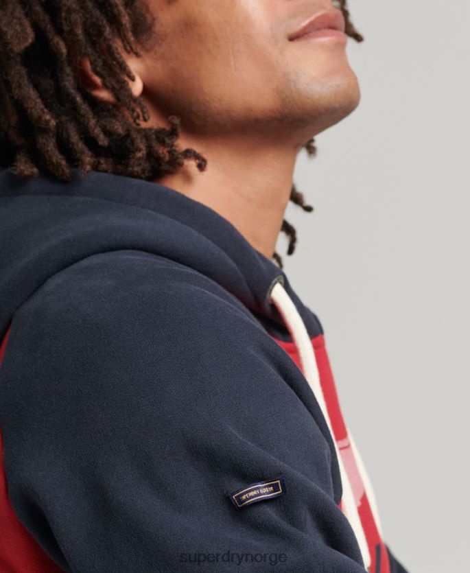 Superdry rød klær 86P46D582 vintage achilles raglan hettegenser menn