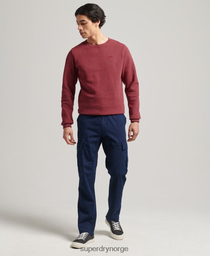 Superdry rød klær 86P46D662 vintage sweatshirt med logobesetning i økologisk bomull menn