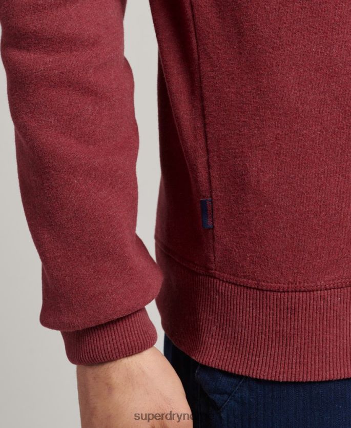 Superdry rød klær 86P46D662 vintage sweatshirt med logobesetning i økologisk bomull menn