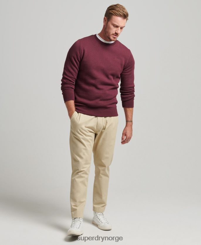 Superdry rød klær 86P46D673 genser med logobesetning i økologisk bomull menn