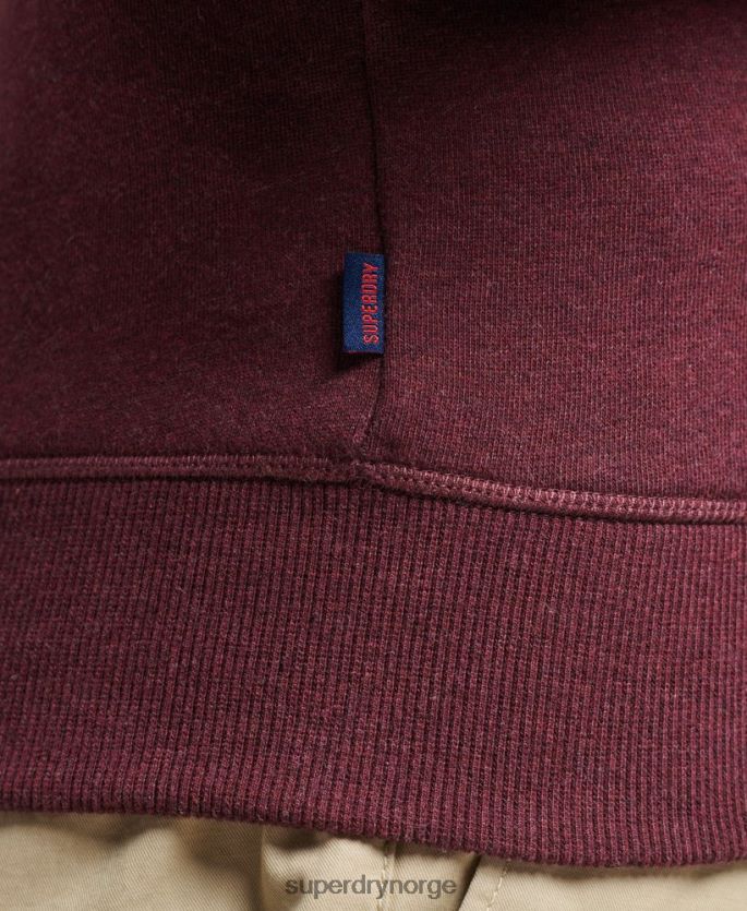 Superdry rød klær 86P46D673 genser med logobesetning i økologisk bomull menn