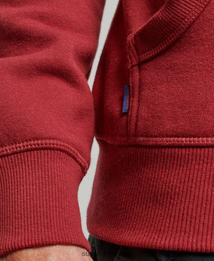 Superdry rød klær 86P46D698 vintage logo brodert hettegenser med glidelås menn