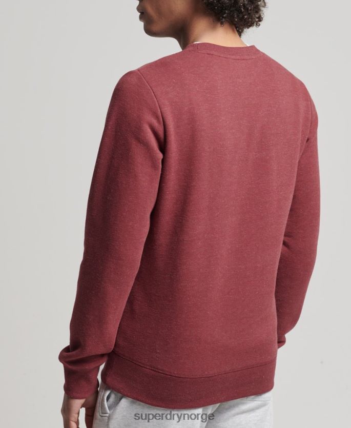 Superdry rød klær 86P46D725 vintage sweatshirt med logobesetning i økologisk bomull menn