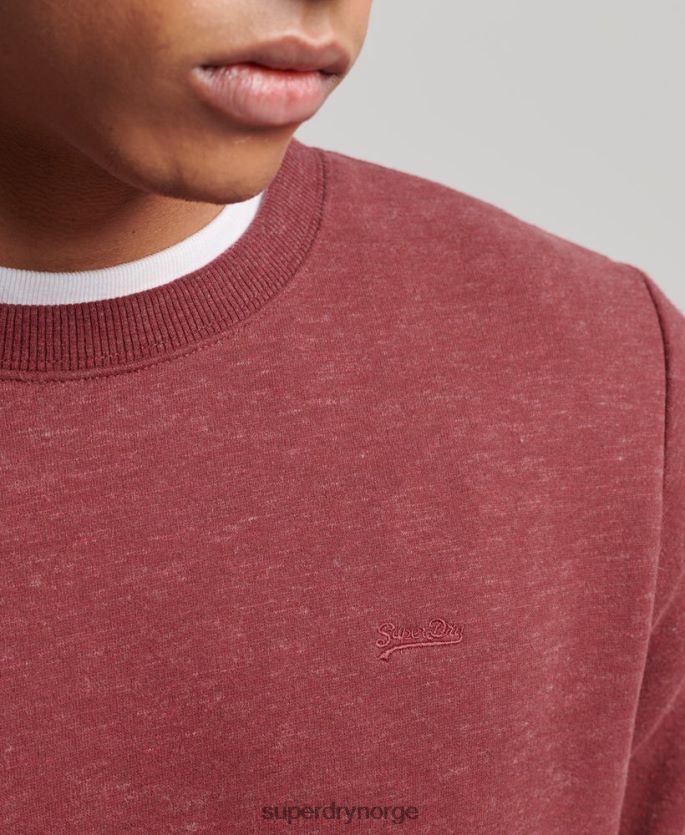 Superdry rød klær 86P46D725 vintage sweatshirt med logobesetning i økologisk bomull menn