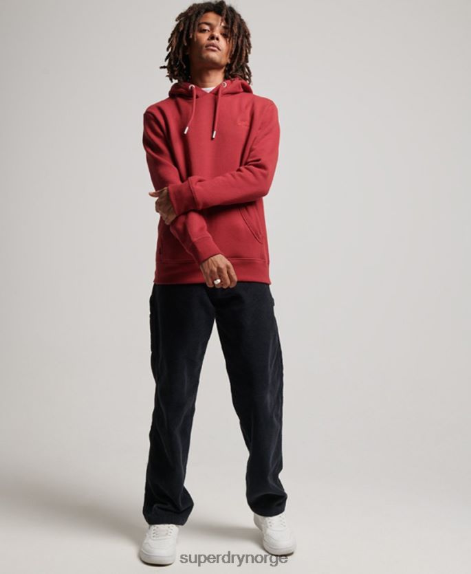 Superdry rød klær 86P46D738 vintage logo brodert hettegenser menn