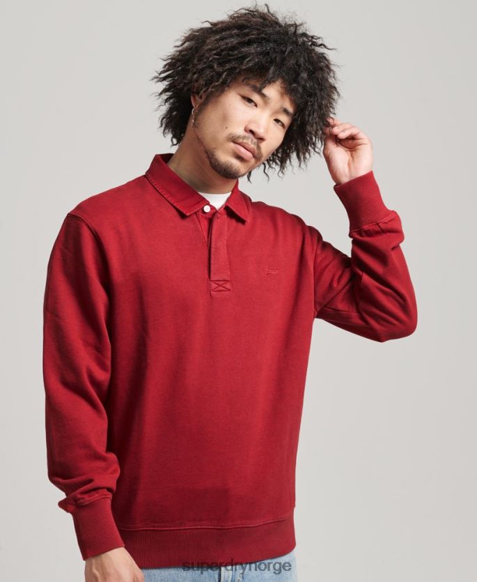 Superdry rød klær 86P46D769 vintage rugbygenser menn
