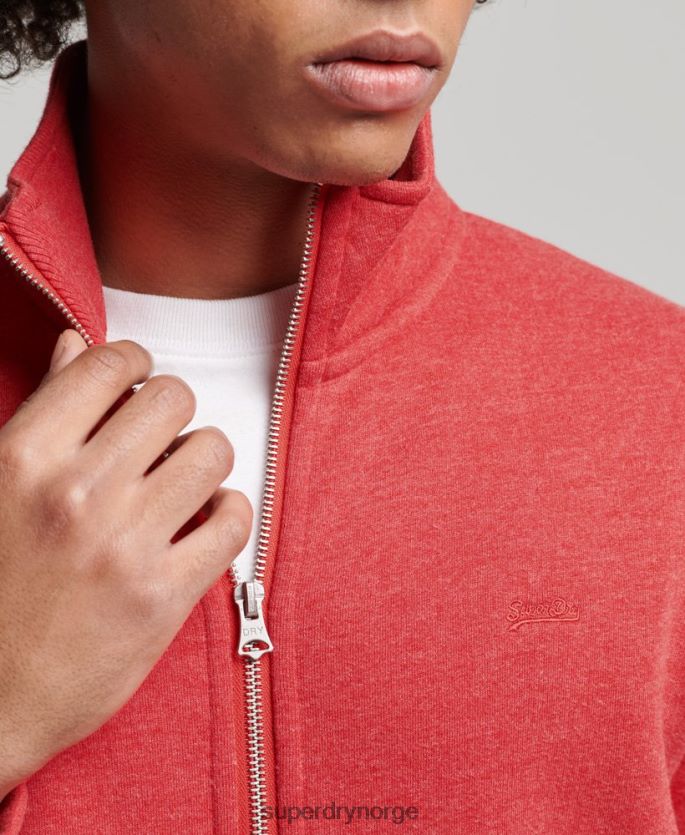 Superdry rød klær 86P46D810 banetopp med brodert vintagelogo i økologisk bomull menn