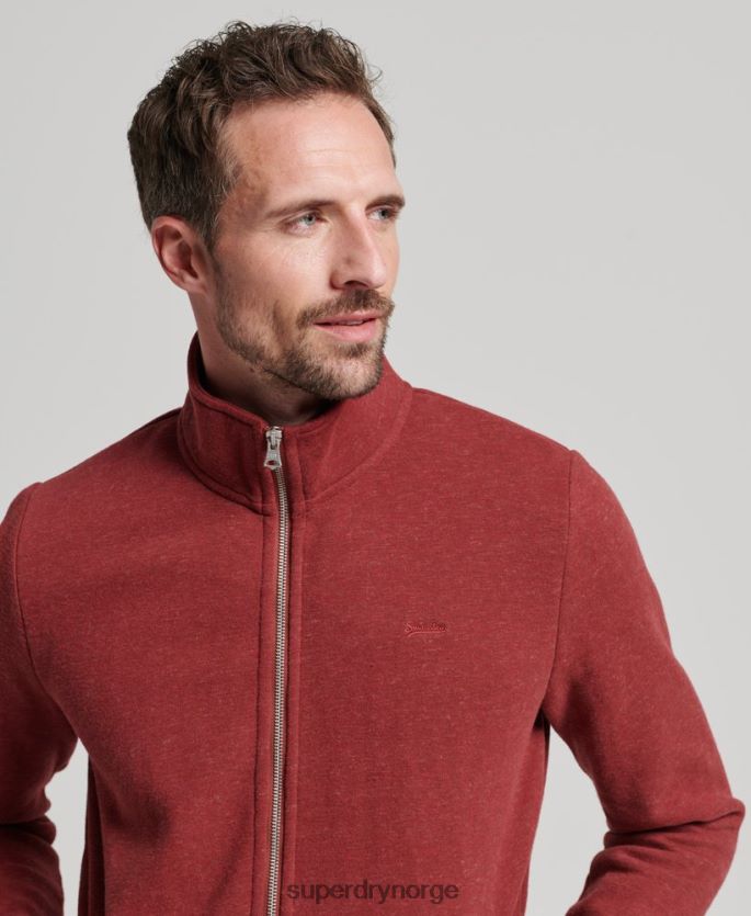 Superdry rød klær 86P46D825 topp med brodert glidelås med vintage logo menn