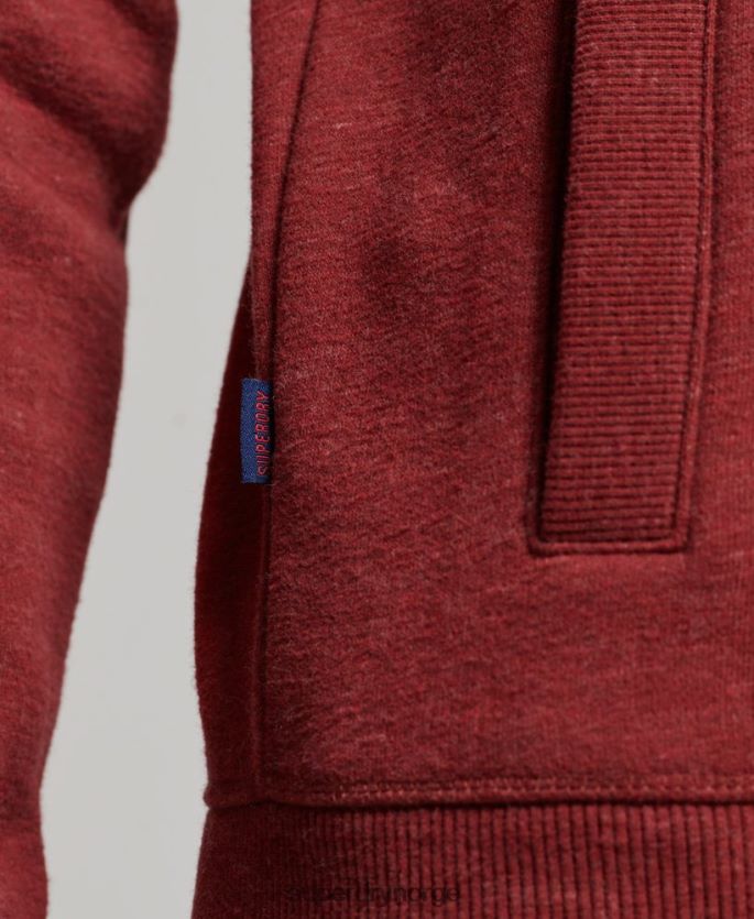 Superdry rød klær 86P46D825 topp med brodert glidelås med vintage logo menn