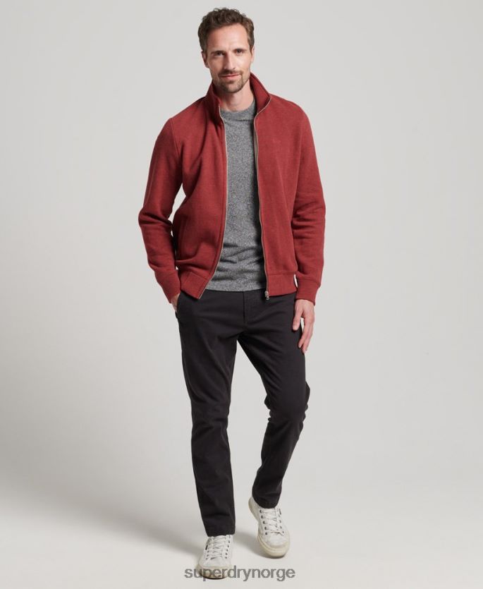 Superdry rød klær 86P46D825 topp med brodert glidelås med vintage logo menn