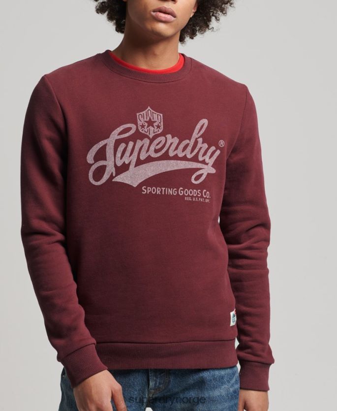 Superdry rød klær 86P46D828 vintage script stil collegiate crew sweatshirt menn