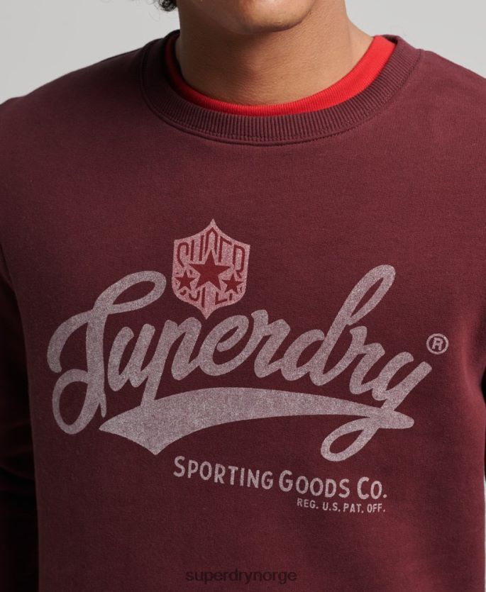 Superdry rød klær 86P46D828 vintage script stil collegiate crew sweatshirt menn
