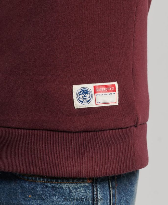 Superdry rød klær 86P46D828 vintage script stil collegiate crew sweatshirt menn