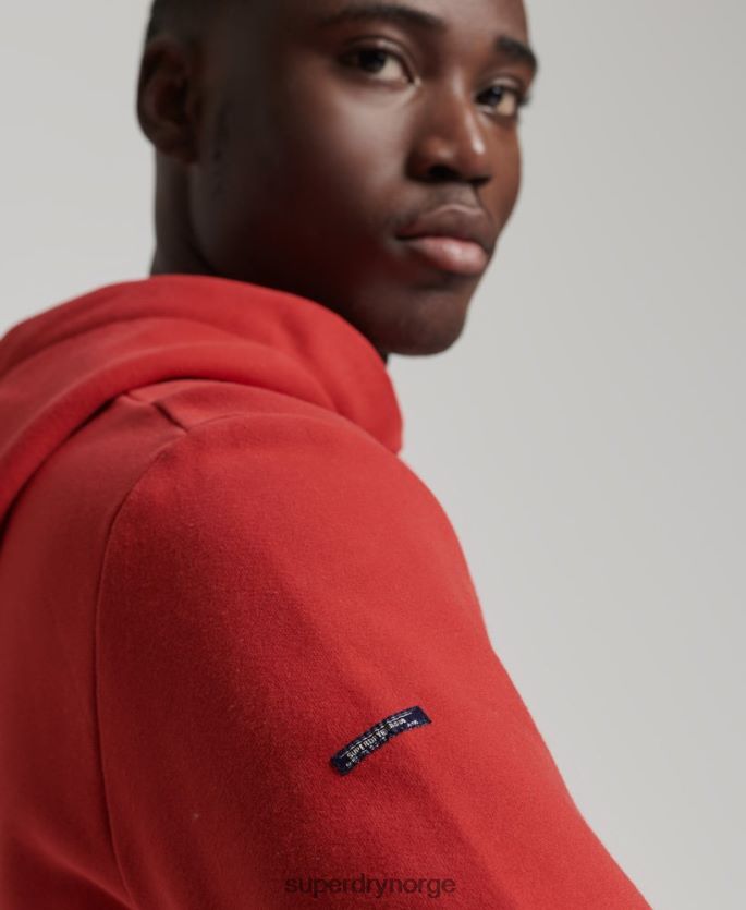 Superdry rød klær 86P46D836 vintage hettegenser med firmalogo menn