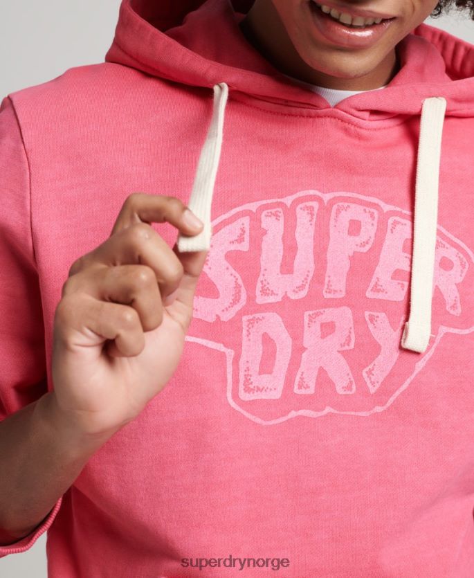 Superdry rosa klær 86P46D708 inn i skogen grafisk hettegenser menn