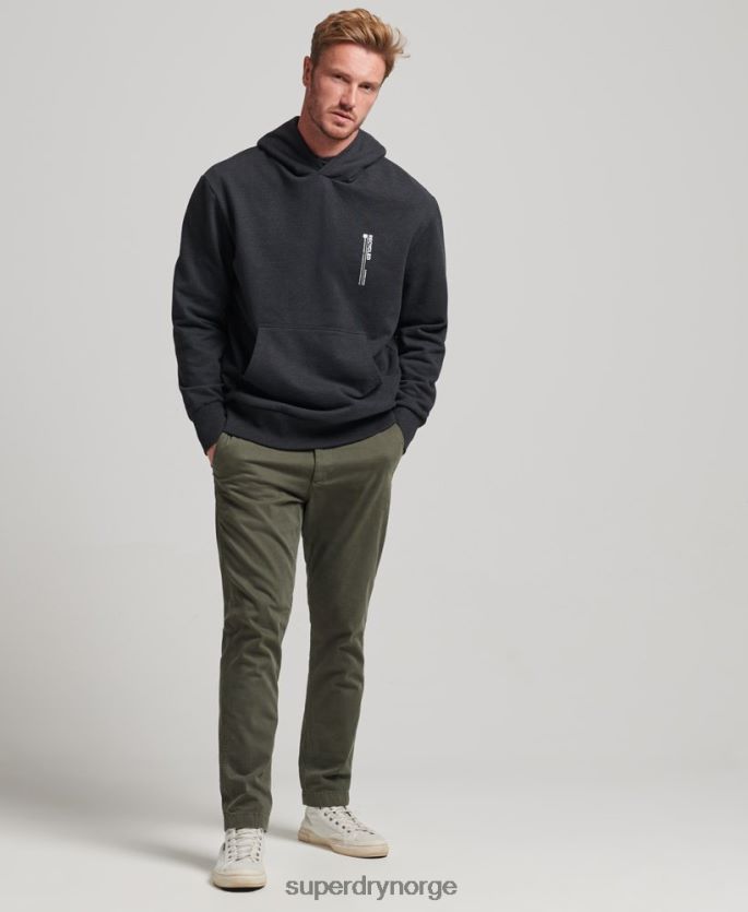 Superdry svart klær 86P46D4991 resirkulert micro side hettegenser menn