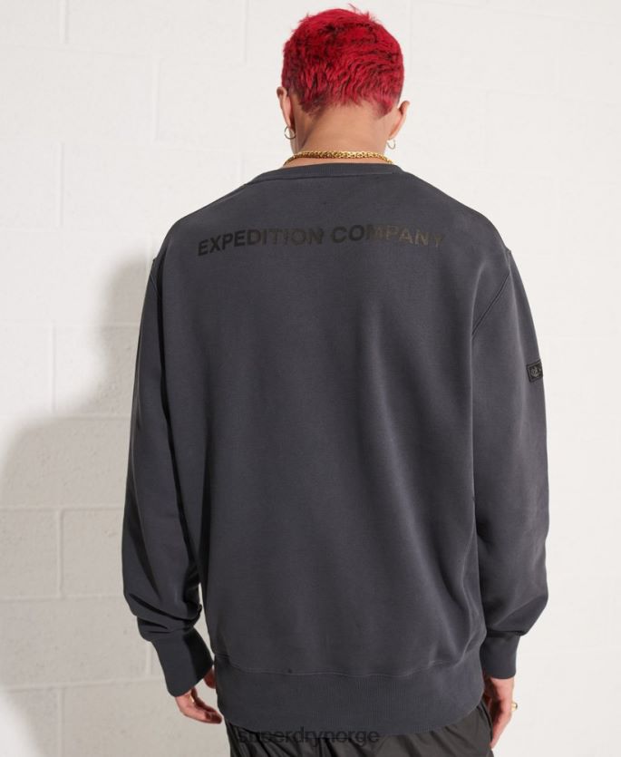 Superdry svart klær 86P46D5057 ekspedisjonsgenser for grafisk mannskap menn