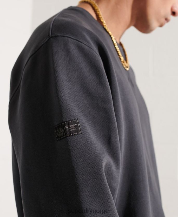 Superdry svart klær 86P46D5057 ekspedisjonsgenser for grafisk mannskap menn