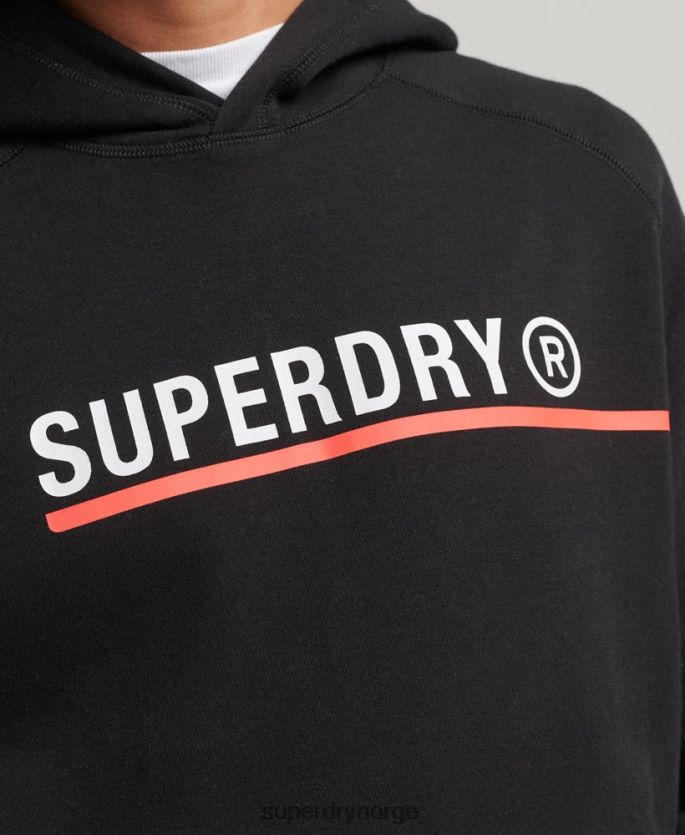 Superdry svart klær 86P46D5059 kode tech grafisk hettegenser menn