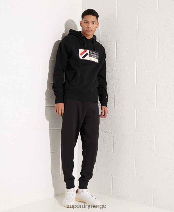 Superdry svart klær 86P46D5060 sport jock tag hettegenser menn