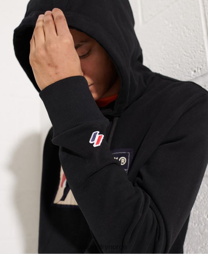 Superdry svart klær 86P46D5060 sport jock tag hettegenser menn