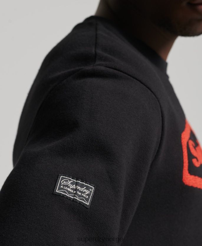 Superdry svart klær 86P46D5074 vintage spill på 90-talls logogenser menn