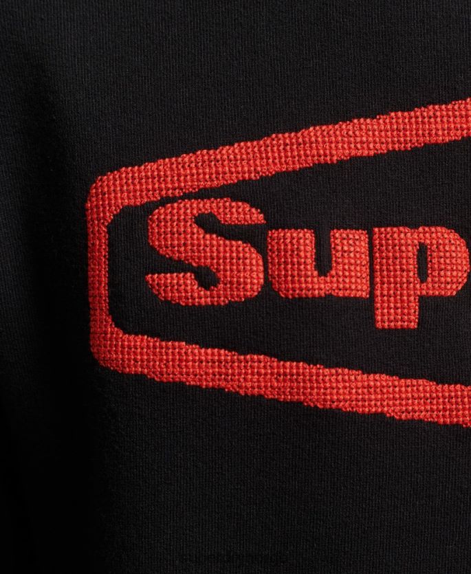 Superdry svart klær 86P46D5074 vintage spill på 90-talls logogenser menn