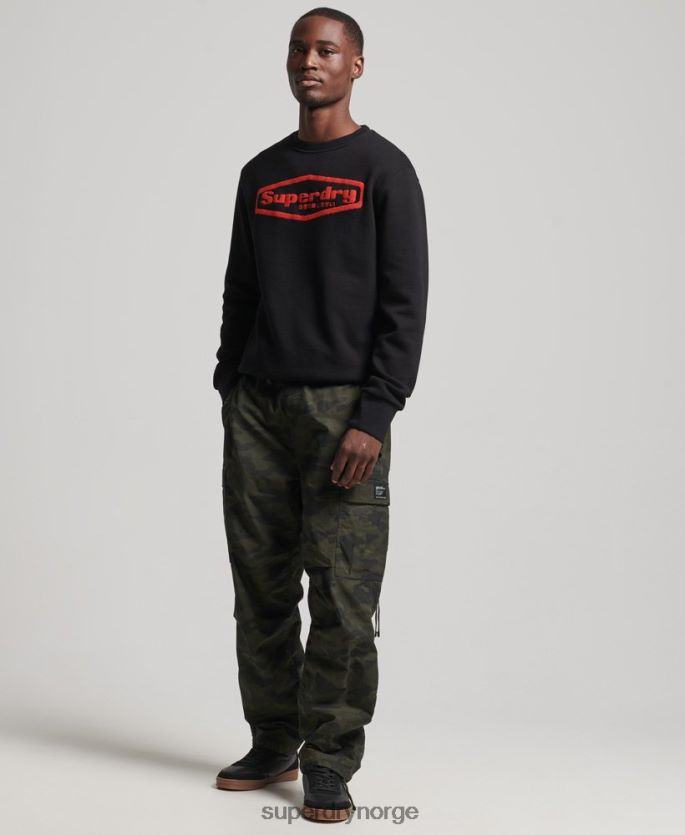 Superdry svart klær 86P46D5074 vintage spill på 90-talls logogenser menn