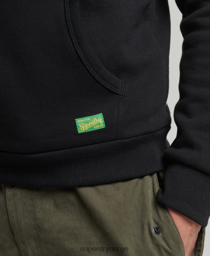 Superdry svart klær 86P46D5145 vintage logo interesse hettegenser menn