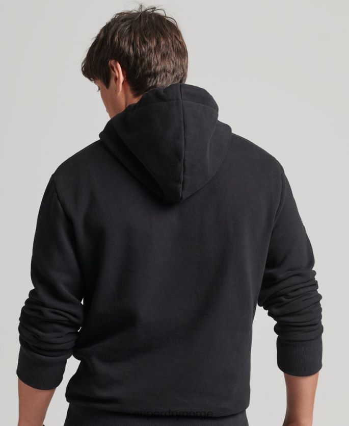 Superdry svart klær 86P46D5169 vintage hettegenser med firmalogo menn