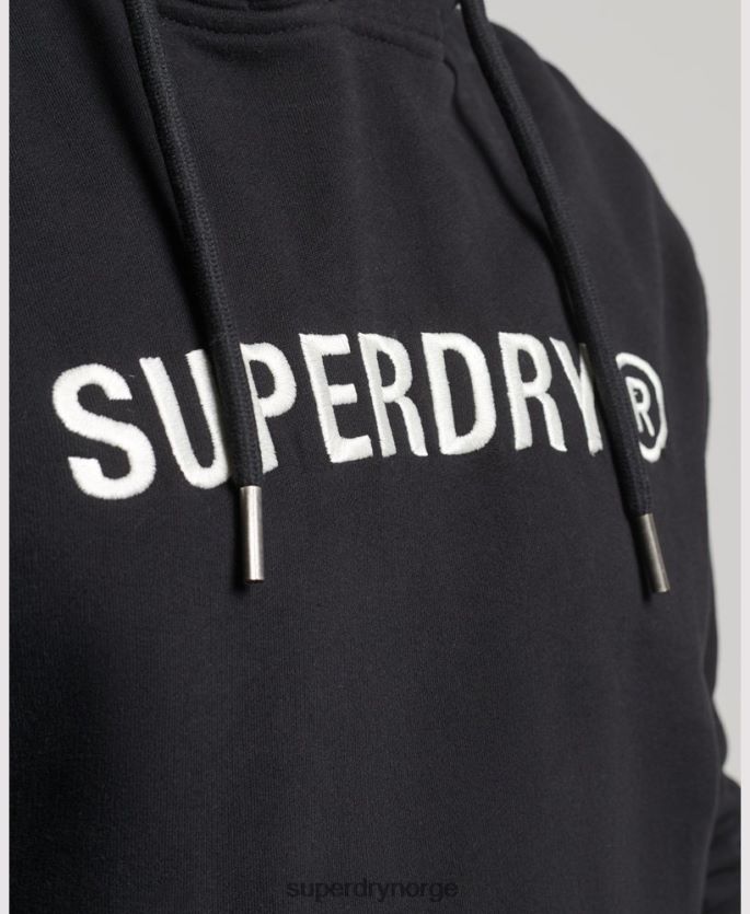 Superdry svart klær 86P46D5169 vintage hettegenser med firmalogo menn
